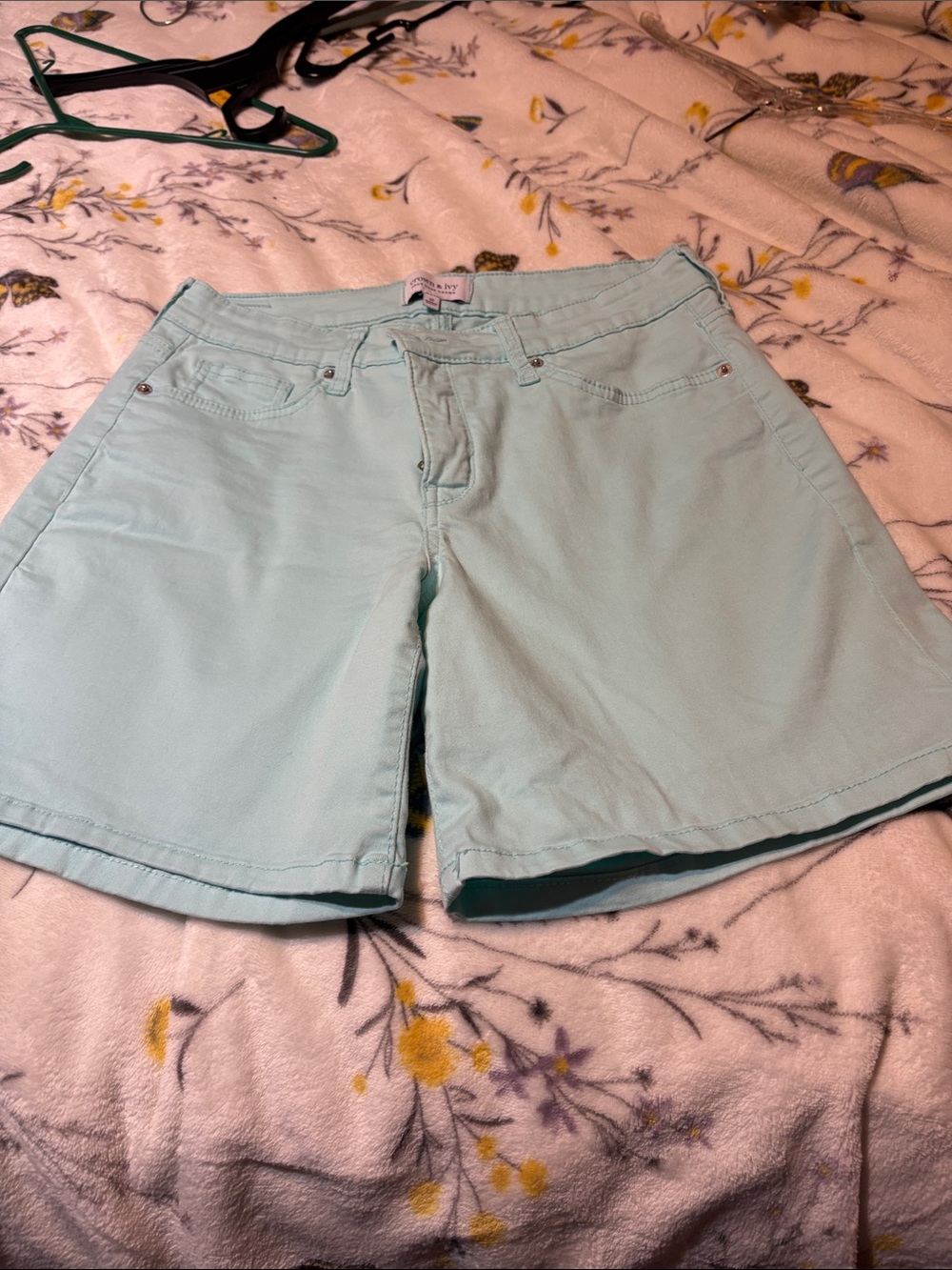 crown & ivy Light Aqua Bermuda Shorts